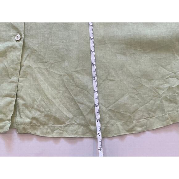 August Max Woman Light Green Linen Long Sleeve Button Down Shirt,Size 1X - Picture 11 of 11